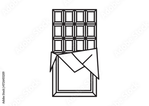 Chocolate bar line art vector