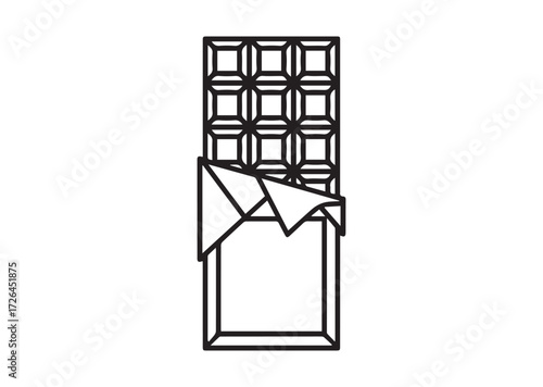 Chocolate bar line art vector