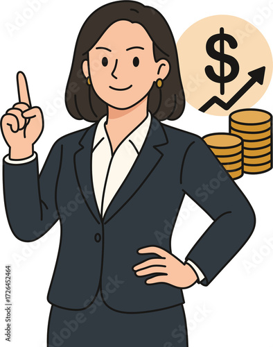 business woman with money