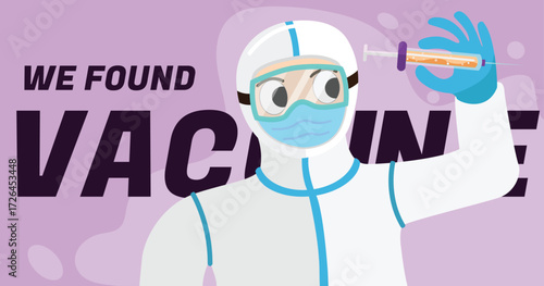 doctor using protective suit has found vaccine