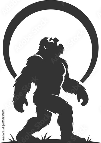Animal vector bigfoot silhouette black illustration