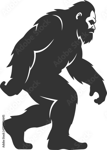 Animal vector bigfoot silhouette black illustration