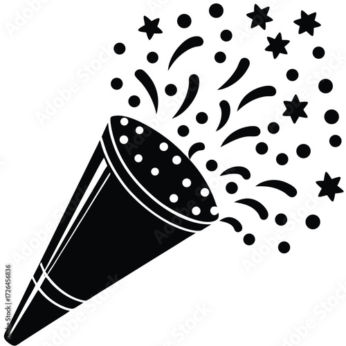 confetti popper vector illustration on white backg (1).eps