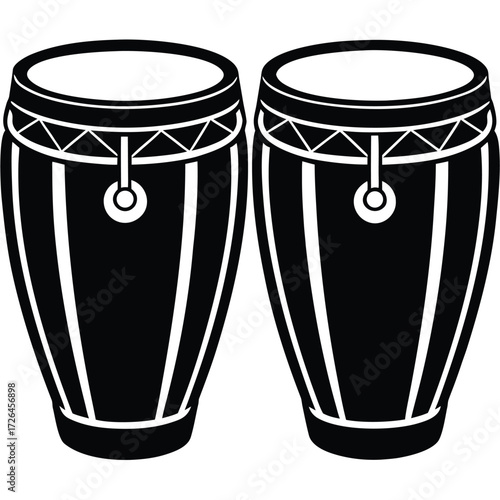 conga drum pair  isolated on white background (2).eps