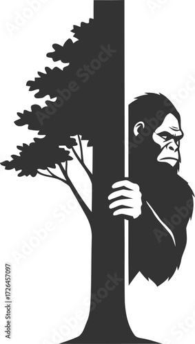 Animal vector bigfoot silhouette black illustration