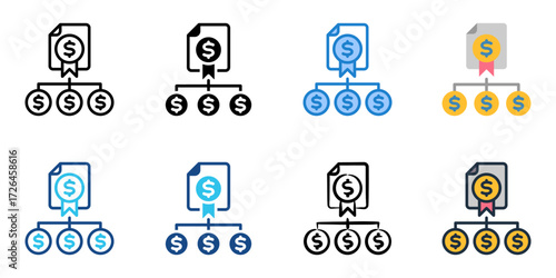 Derivatives icon set multiple style collection 
