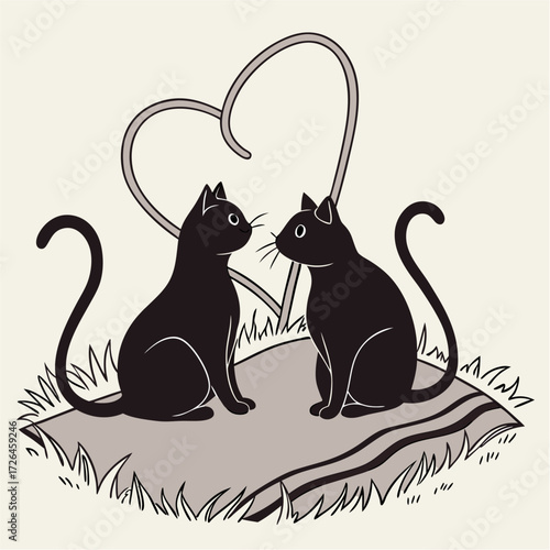 cat and beautiful heart