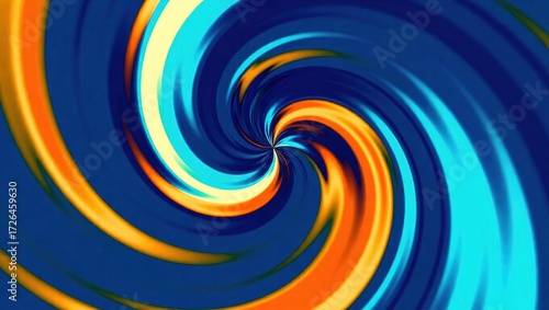 Swirling vortex of blue, orange, and yellow hues converging to a