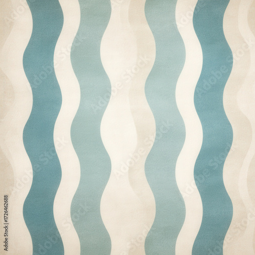 Pastel Blue Wavy Lines Pattern on Cream Background for Design Use