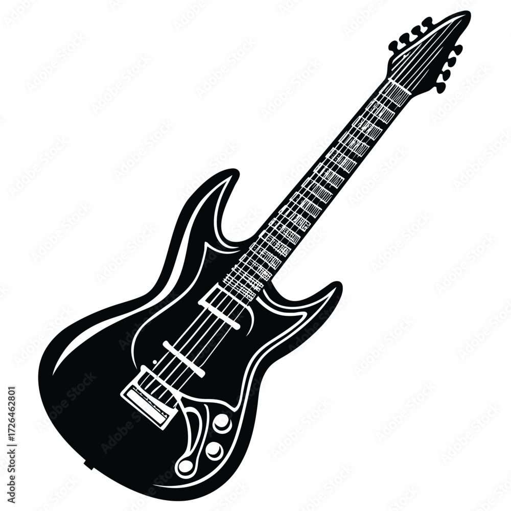 Fototapeta premium ai17578590322763_electric-guitar-silhouette-vector---rock-instrumen.eps