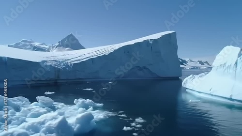 Wallpaper Mural Icebergs floating ocean Torontodigital.ca
