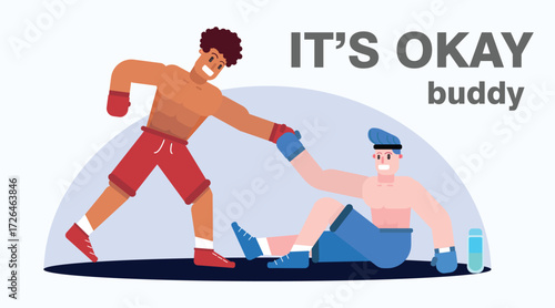 sportive box sparring match its okay buddy