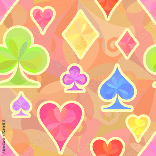 Playing cards seamless vector pattern.