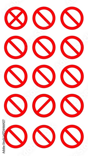 Free Download A grid of fifteen red circles, each with a diagonal slash - GFXLoad