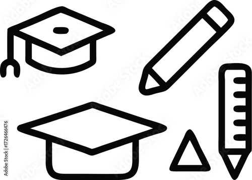 Legal fees and billing outline icons set – hourly rate clock, lawyer retainer agreement contract, attorney billing invoice receipt, hand receiving cash payment, line art vector