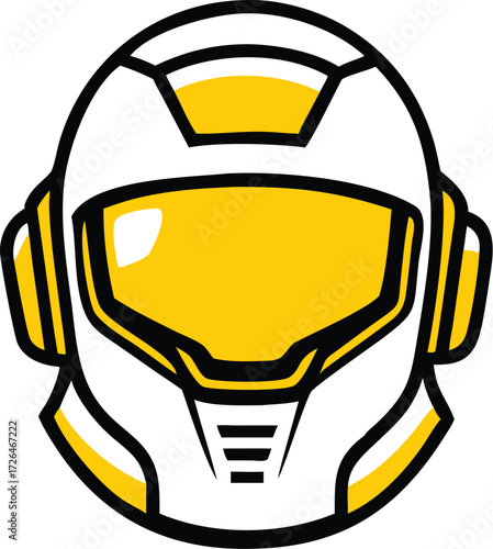 futuristic sci fi helmet with visor lights  isolat.eps