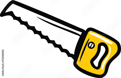 hand saw with sharp blade  isolated on white backg.eps