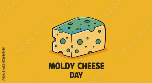 Vector illustration Moldy cheese day