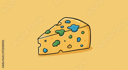 Vector illustration Moldy cheese day