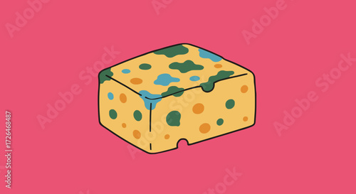 Vector illustration Moldy cheese day