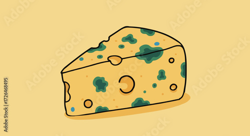 Vector illustration Moldy cheese day