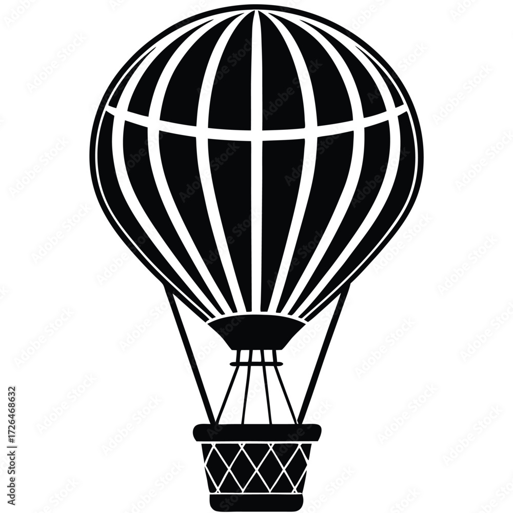 Obraz premium hot air balloon basket with burner isolated on wh (1).eps