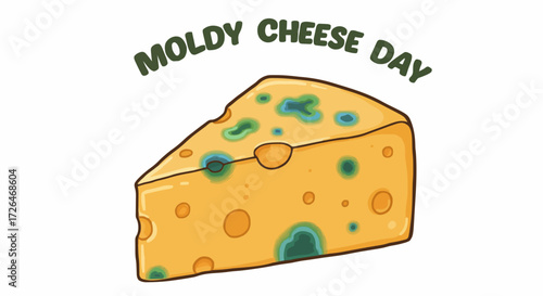 Vector illustration Moldy cheese day