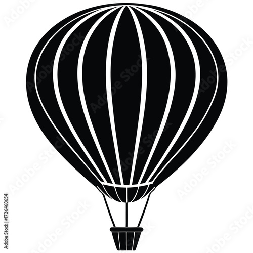 hot air balloon silhouette on white background.eps
