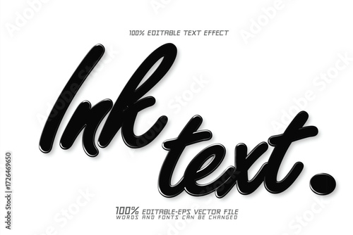 black ink editable text effect
