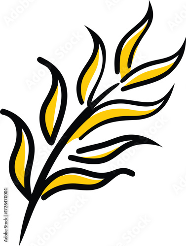 little bluestem silhouette vector on white backgro.eps