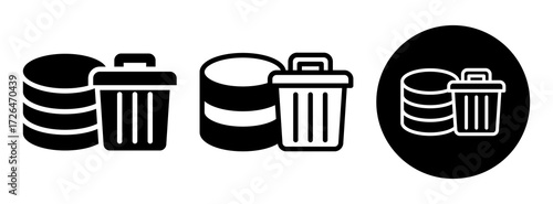 Delete Data Icon Collection Glyph & Mixed Style