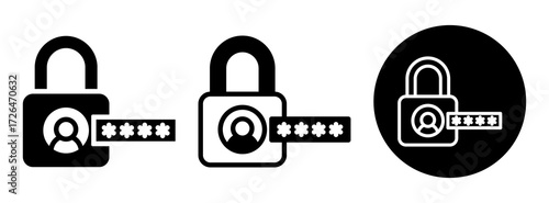 Account Password Icon Collection Glyph & Mixed Style