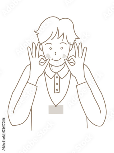 イラスト　笑顔