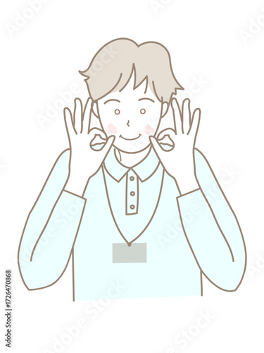 イラスト　笑顔