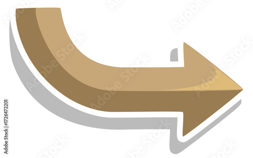 Golden Curved Arrow