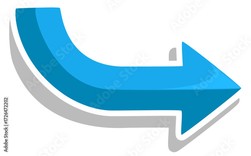Blue Curved Arrow