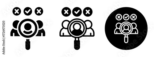 Employee Selection Icon Collection Glyph & Mixed Style
