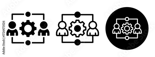 Employer Relations Icon Collection Glyph & Mixed Style