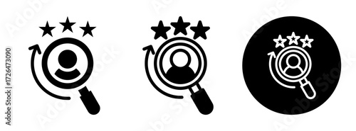 Candidate Evaluation Icon Collection Glyph & Mixed Style