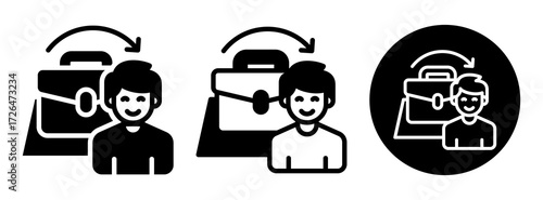 Job Creation Icon Collection Glyph & Mixed Style