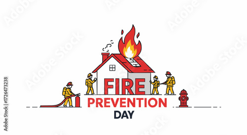 Vector illustration fire prevention day