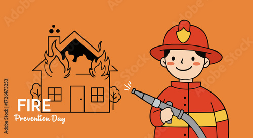 Vector illustration fire prevention day