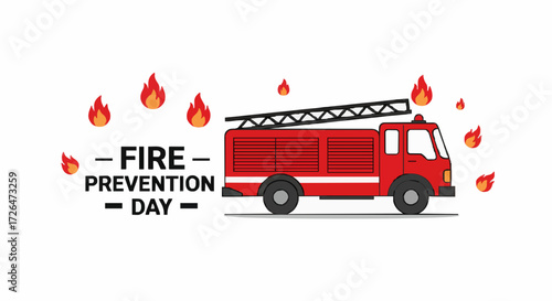 Vector illustration fire prevention day