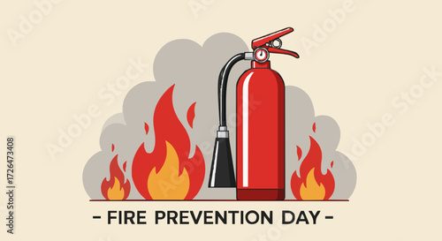 Vector illustration fire prevention day
