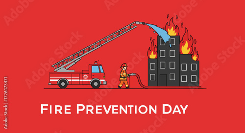 Vector illustration fire prevention day