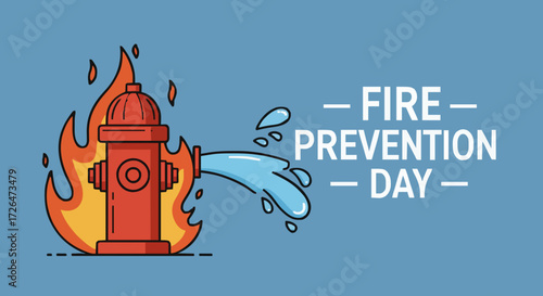 Vector illustration fire prevention day
