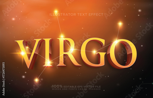 virgo star astrology editable text effect	
