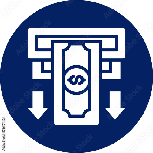 Cash withdrawal icon isolated on white background. vector illustration icon for digital nomad