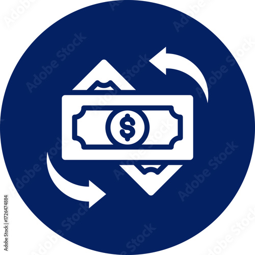 Currency exchange icon isolated on white background. vector illustration icon for digital nomad