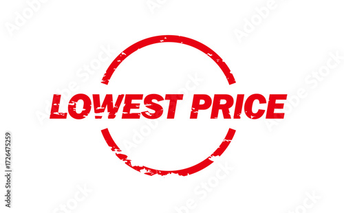 LOWEST PRICE - LOWEST PRICE text written on Red Rubber Stamp 
